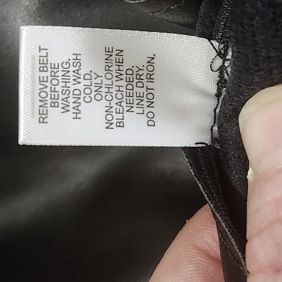 Charming Charlie Black Faux Leather Pencil Skirt Wrap Belt Stitch Details Medium - Picture 8 of 9